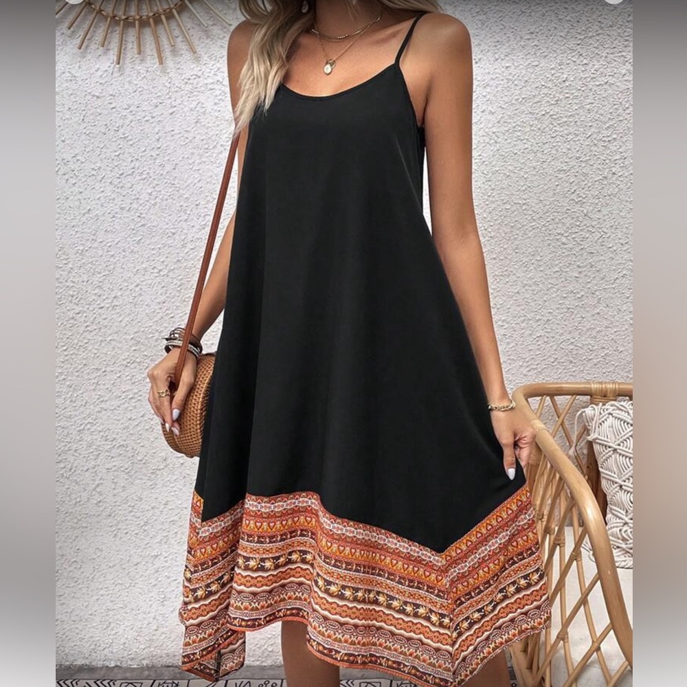 Boho geo print cami dress